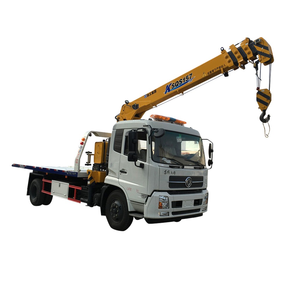 Dongfeng 6 Ton Rollback Truck With Crane